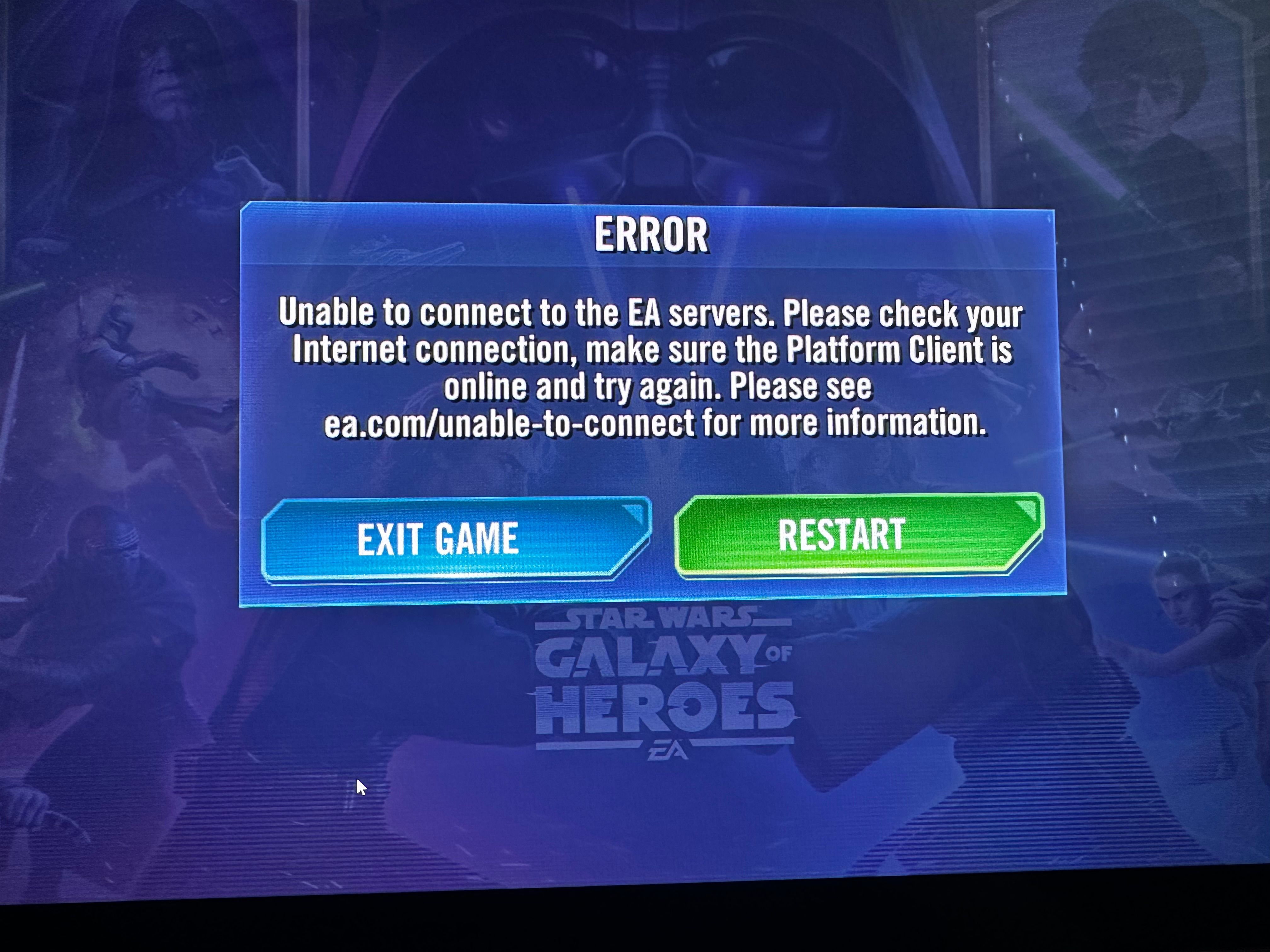 Can’t connect to EA servers error | EA Forums - 4942850