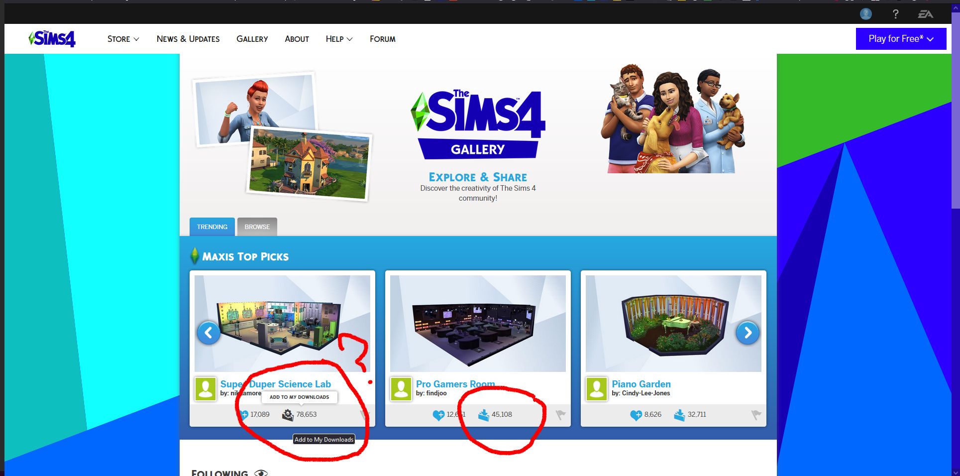 My Gallery - Downloads On the Sims 4, EA Website | EA Forums - 5013427