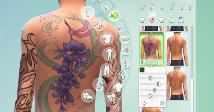 Tattoos in Create a Sim