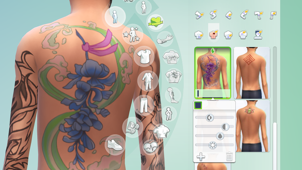 Tattoos in Erstelle einen Sim.