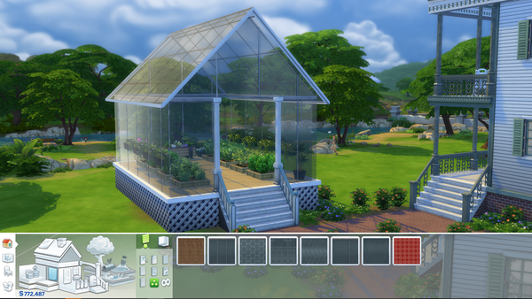 Greenhouse constructed with glass walls