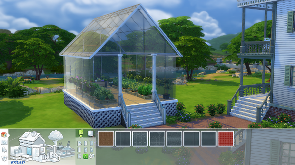 Serre construite avec des murs en verre