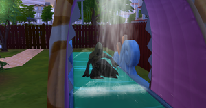 The Grim Reaper on a waterslide